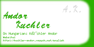 andor kuchler business card